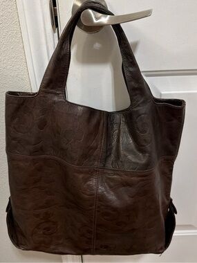 Falor Italia Le Borse Leather Tote Brown Purse Italy